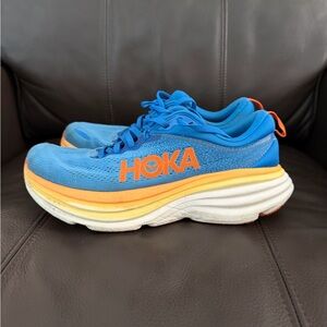 Hoka Blue and Orange Athletic Running Shoes